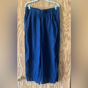 Tahari Women’s Wide Leg Pants in Navy Blue Beachy Coastal